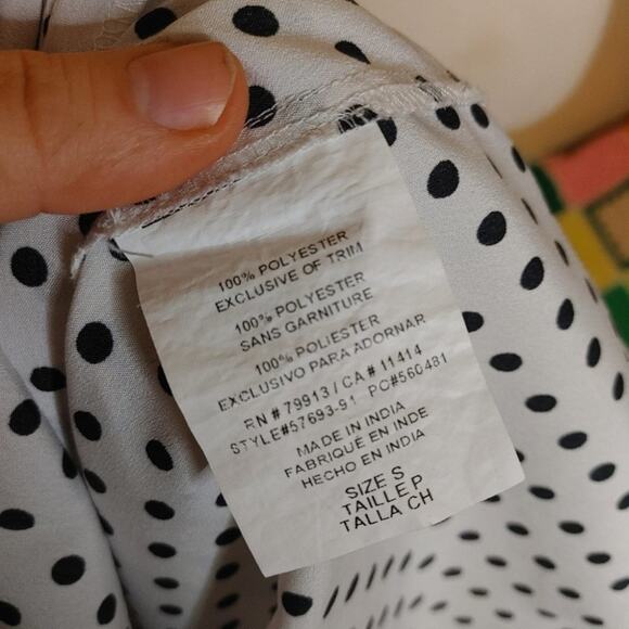 Two Hearts Maternity Size Small Maternity Short Dress Polka Dot White Black Tuni - Picture 12 of 14